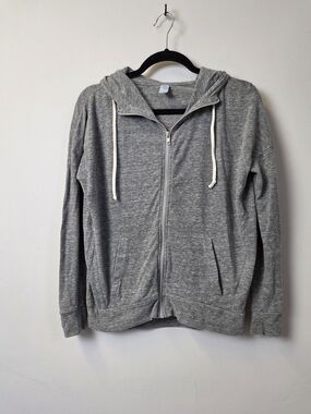 Alternative Women's Heather Gray Zip-Up Hoodie with Drawstrings